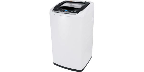 BLACK+DECKER Small Portable Washer, Household Washing Machine, Portable Washer 0.9 Cu. Ft. with 5 Cycles, Transparent Lid, and LED Display