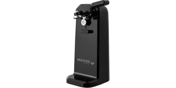 Holstein Housewares Electric Automatic Can Opener with Auto Shutoff and Push Down Lever to Open All Standard-Size and Pop-Top Cans, Black.